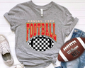 KANSAS CITY CHECKERED FOOTBALL - GREY TEE