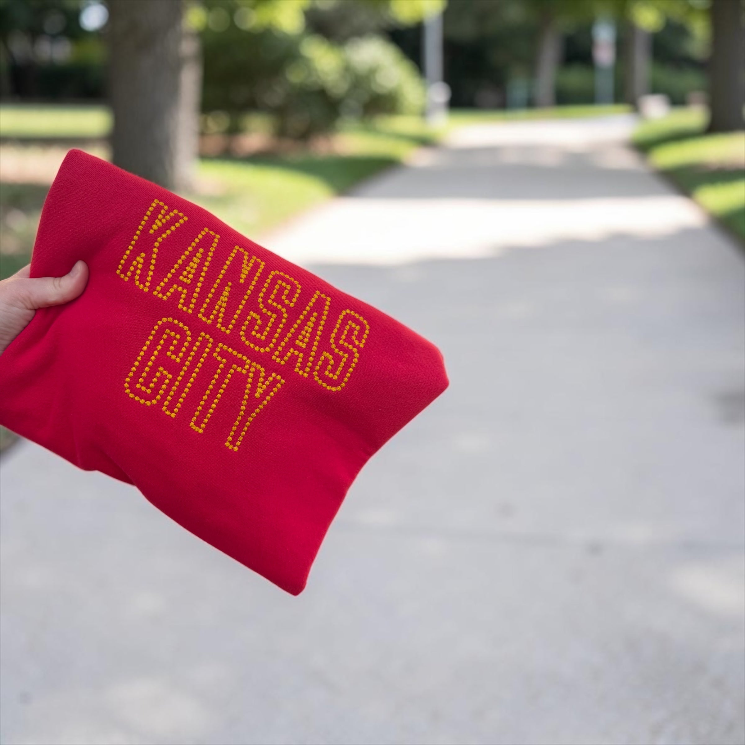 Embroidered Dot Kansas City - Red Crenweck