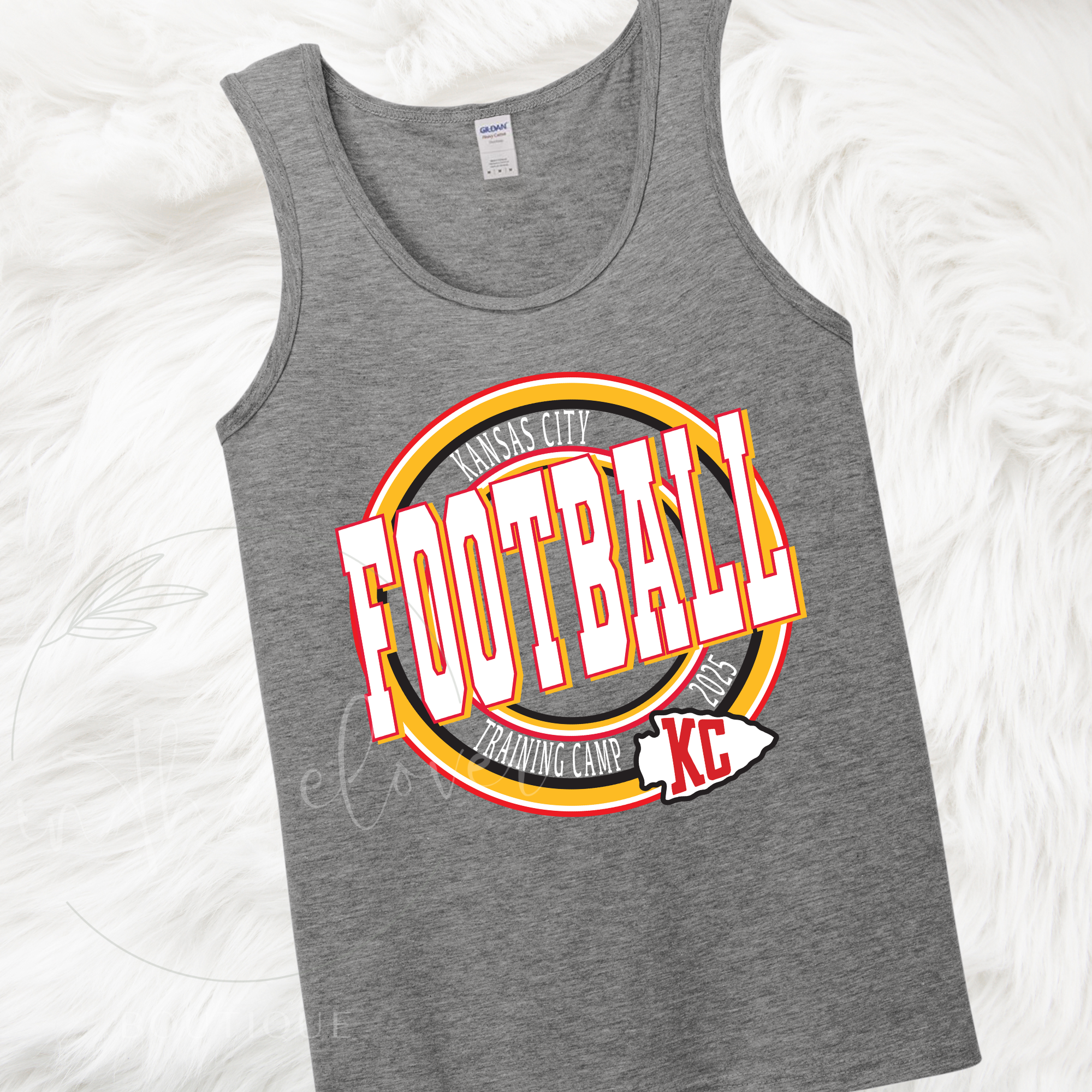 Kansas City Football Training Camp 2025 -  Graphite Heather Tank Top