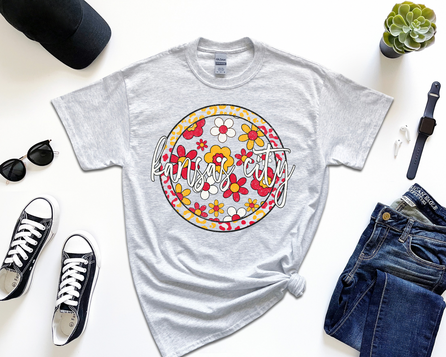 Floral Retro Kansas City Tee