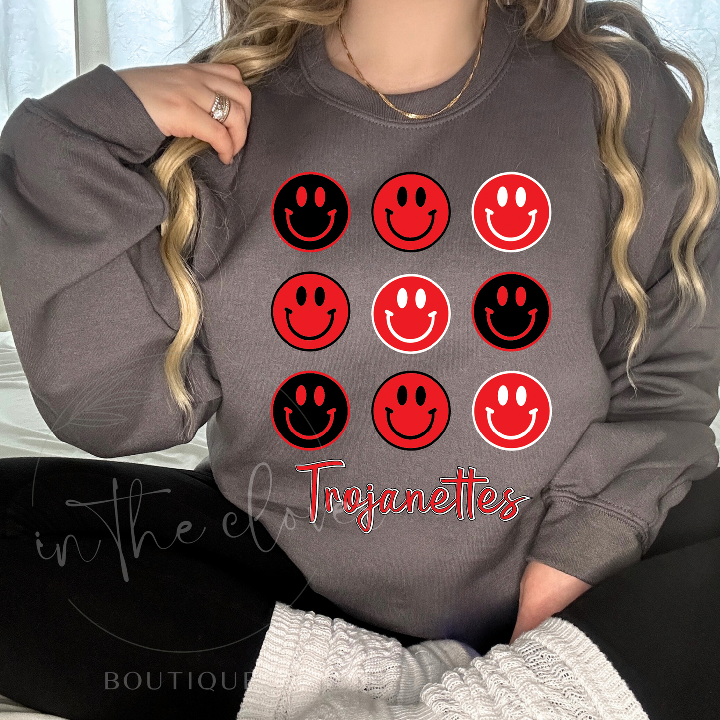 Trojanettes Smiley Crewneck