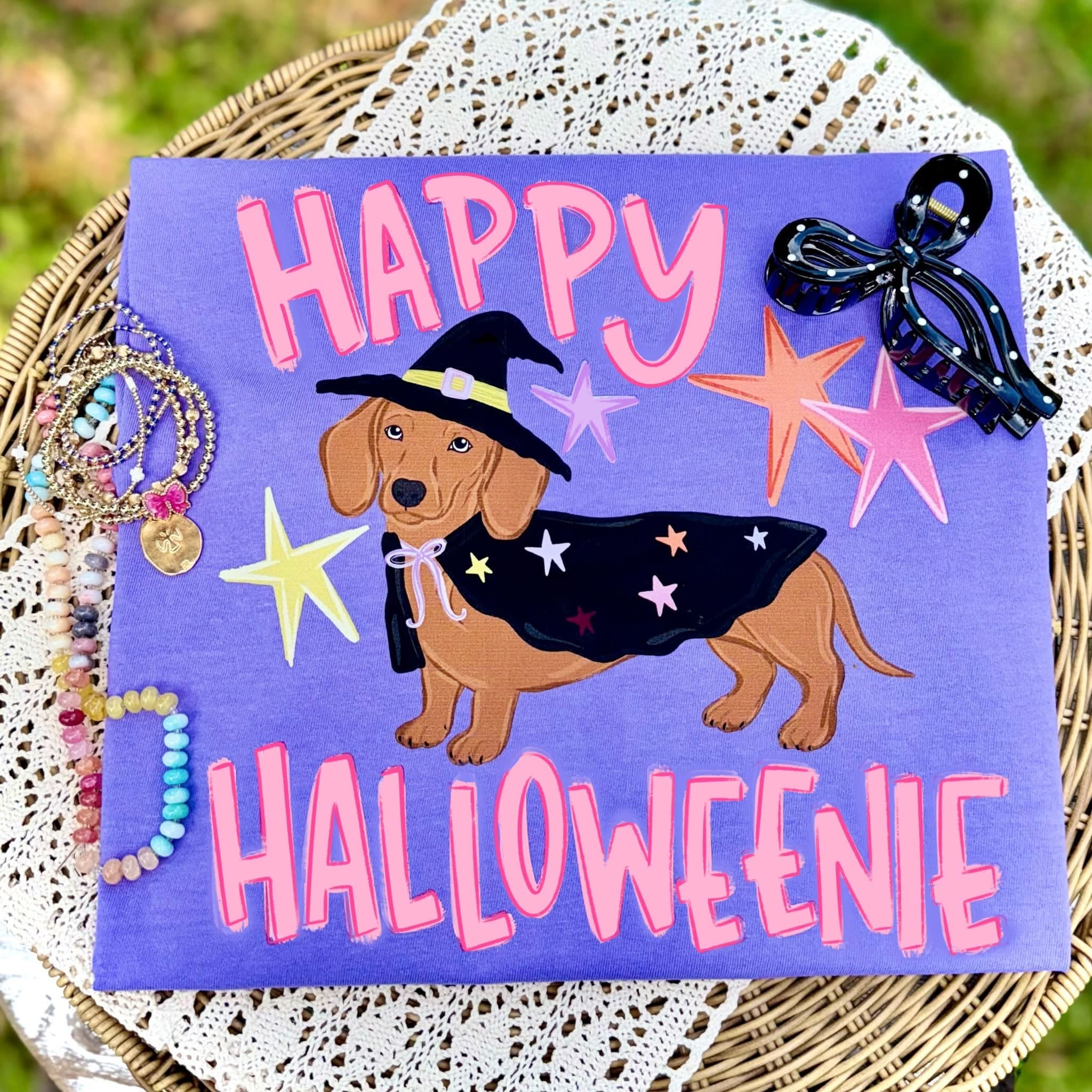 Happy Halloweenie - Violet Tee