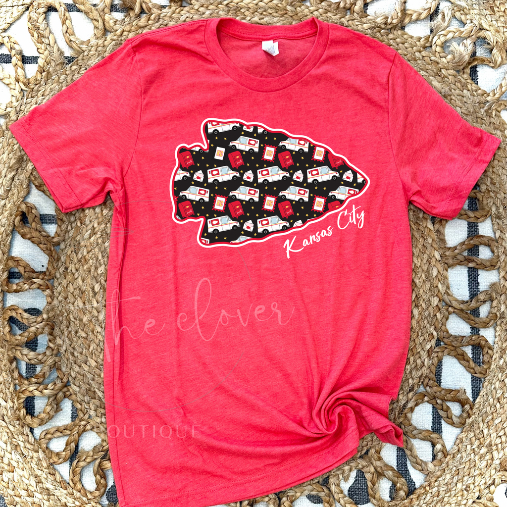 USPS THEMED ARROWHEAD - RED TEE