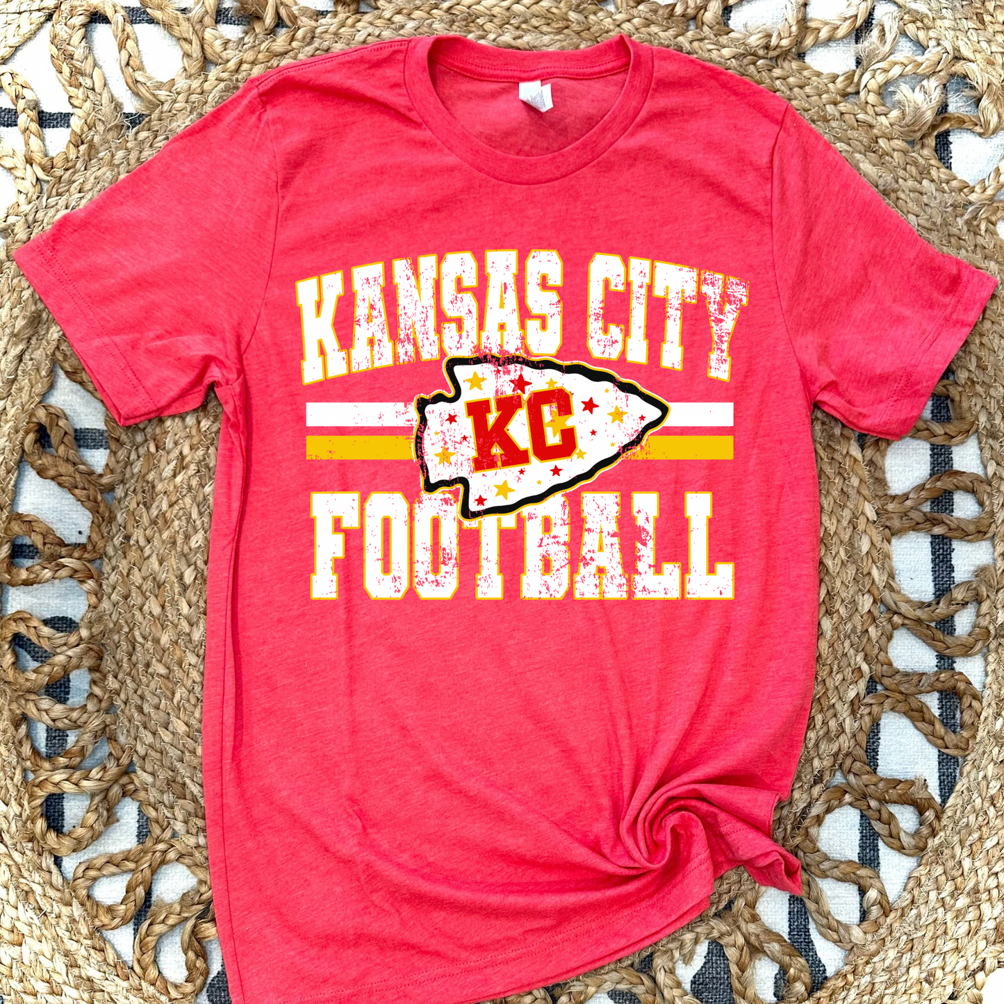 KANSAS CITY FOOTBALL STAR ARROWHEAD RED TEE