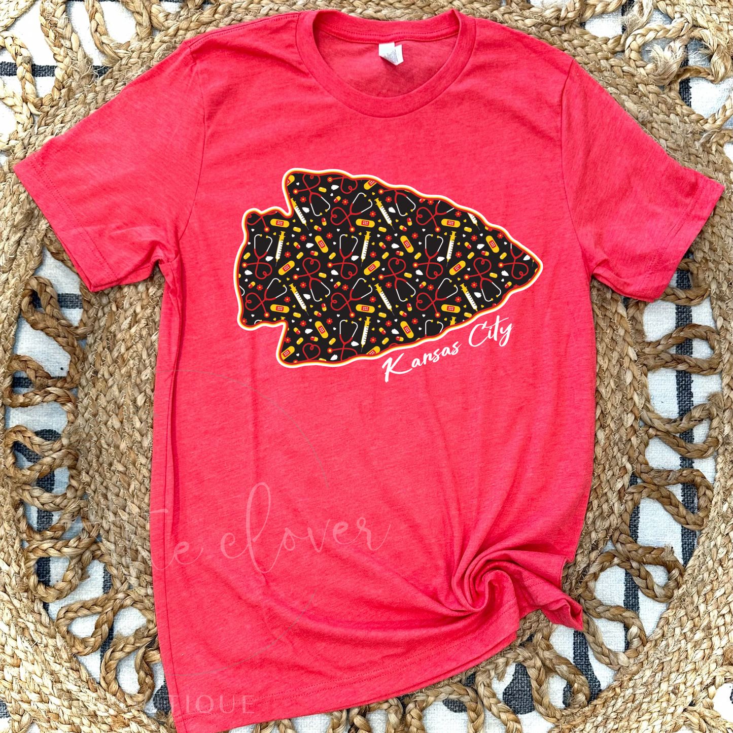 NURSE THEMED ARROWHEAD - RED TEE