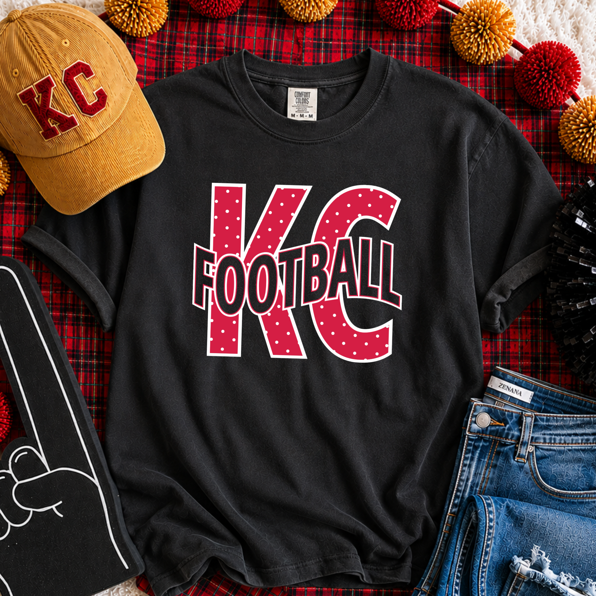 Polka Dot KC with Wavy Football