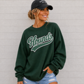 Vintage Hounds Script - Green Crewneck