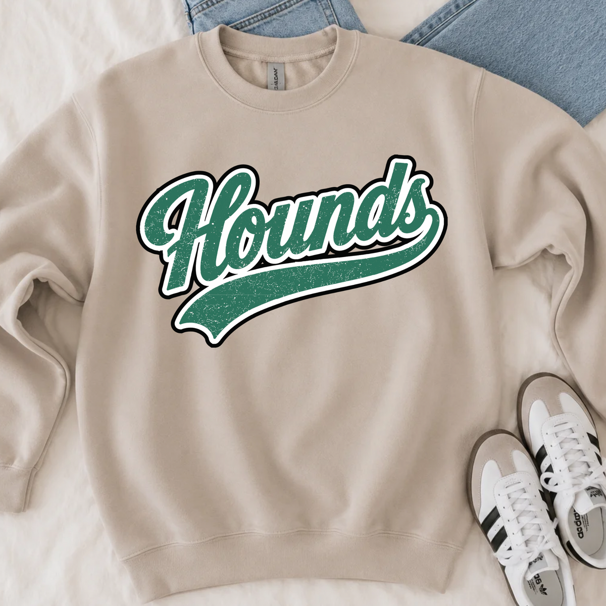 Vintage Hounds Script - Sand Crewneck