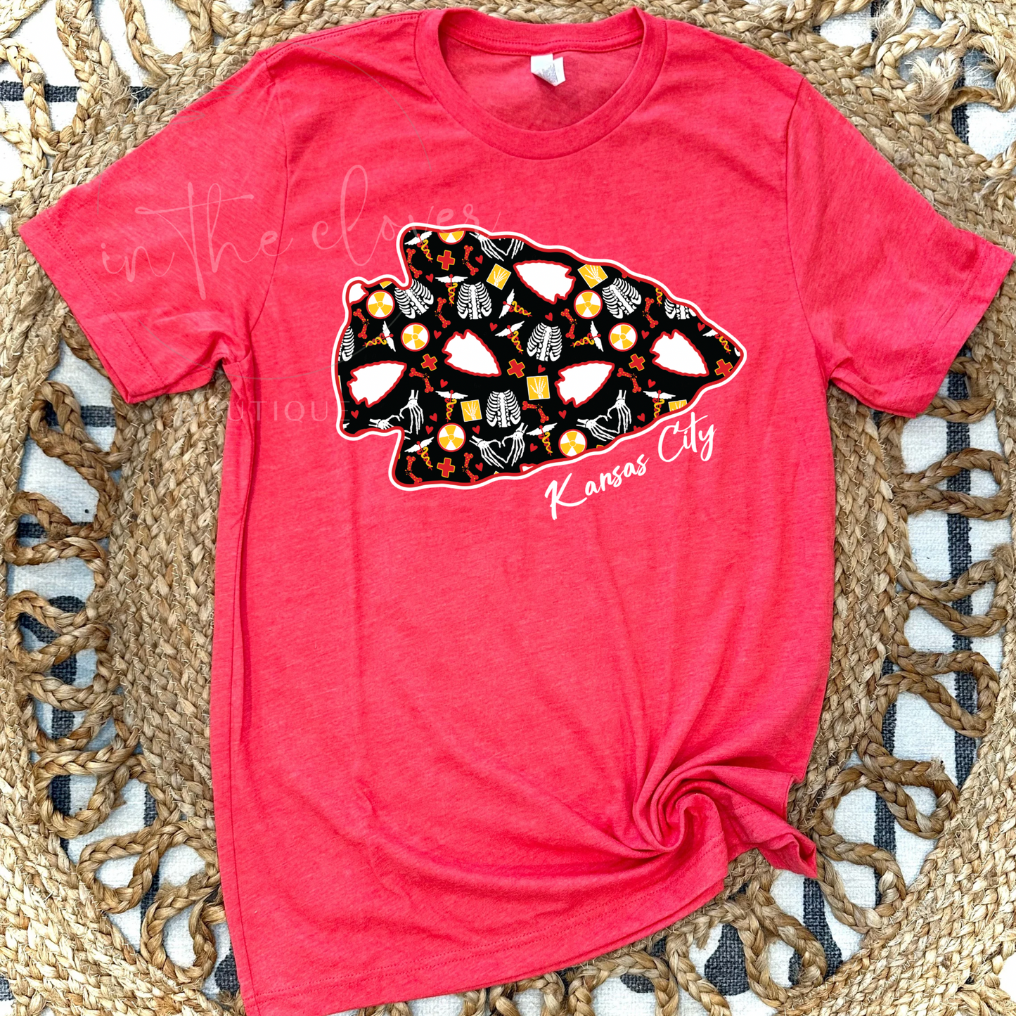 RADIOLOGY THEMED ARROWHEAD - RED TEE