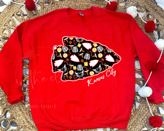 RADIOLOGY THEMED ARROWHEAD - RED CREWNECK