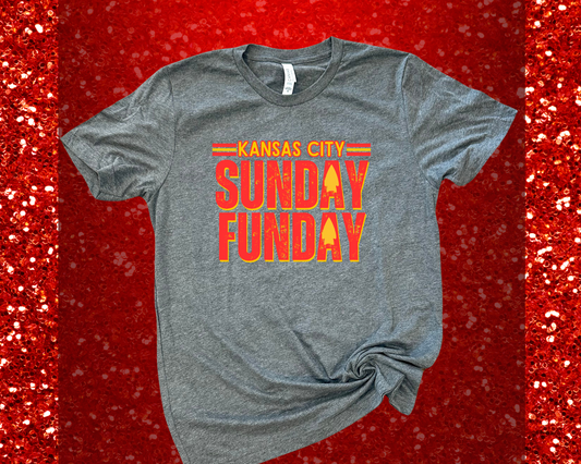 SUNDAY FUNDAY - HEATHER CHARCOAL TEE