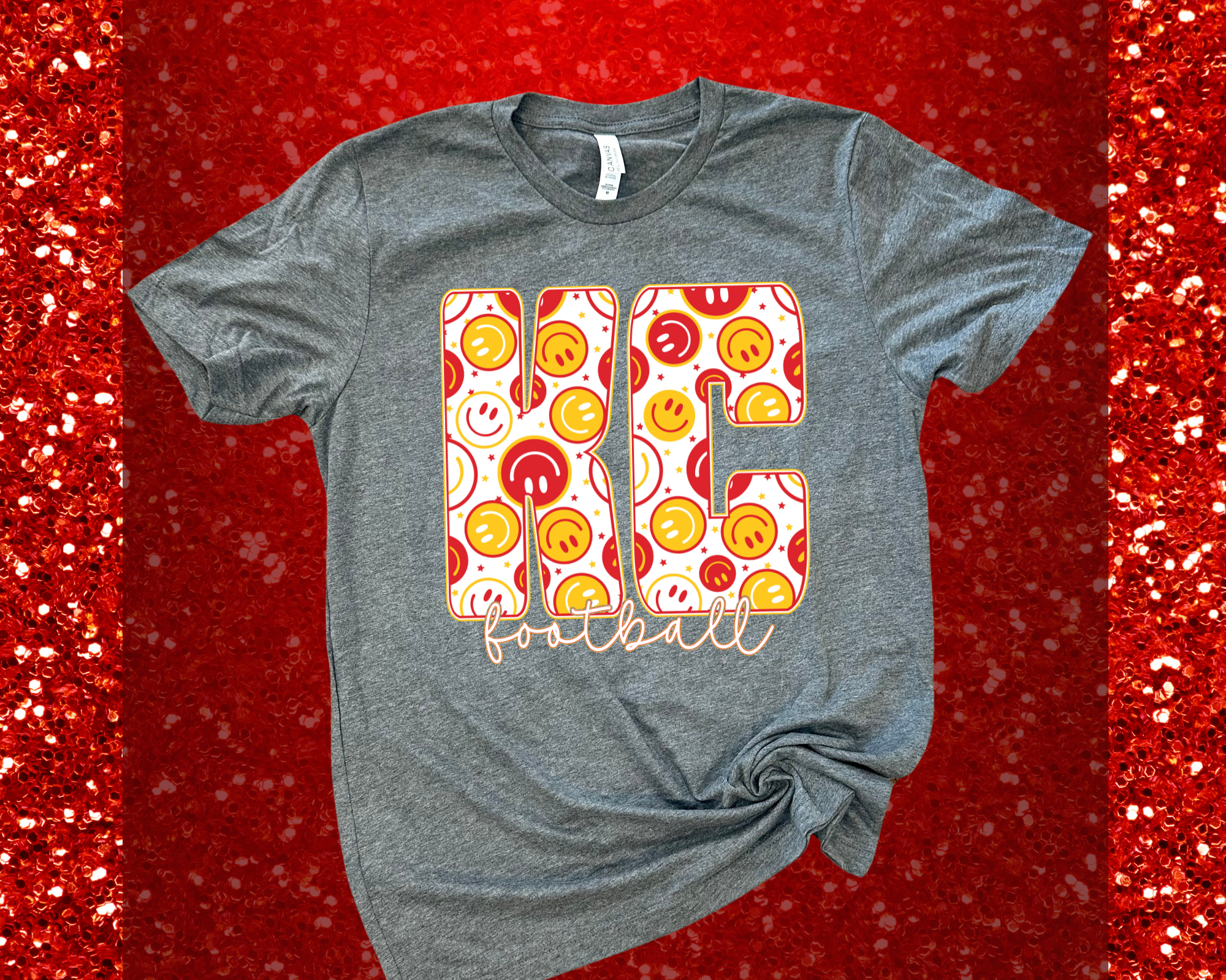 SMILEY KC FOOTALL - HEATHER CHARCOAL TEE