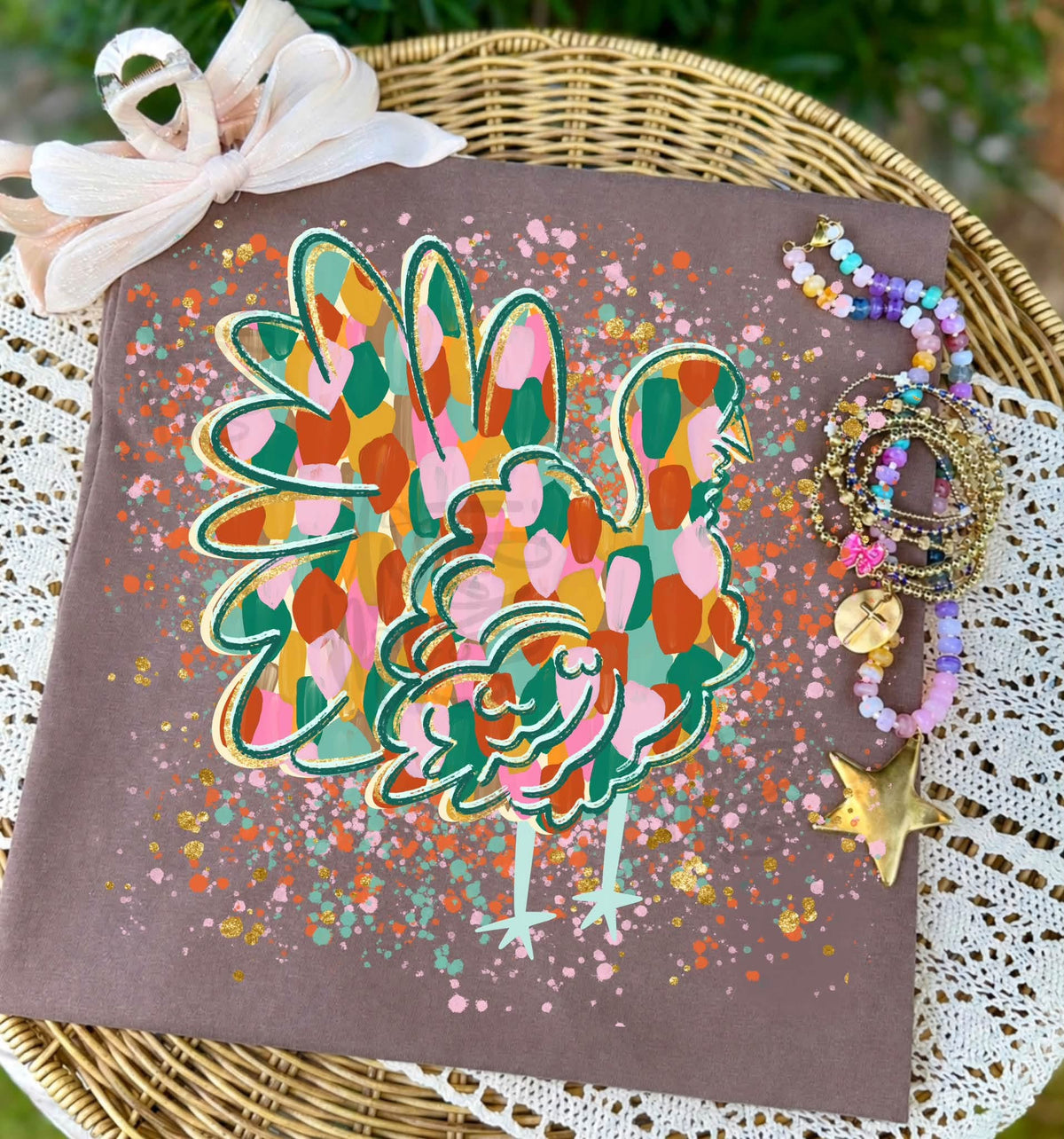 Painted Splatter Turkey - Espresso Tee