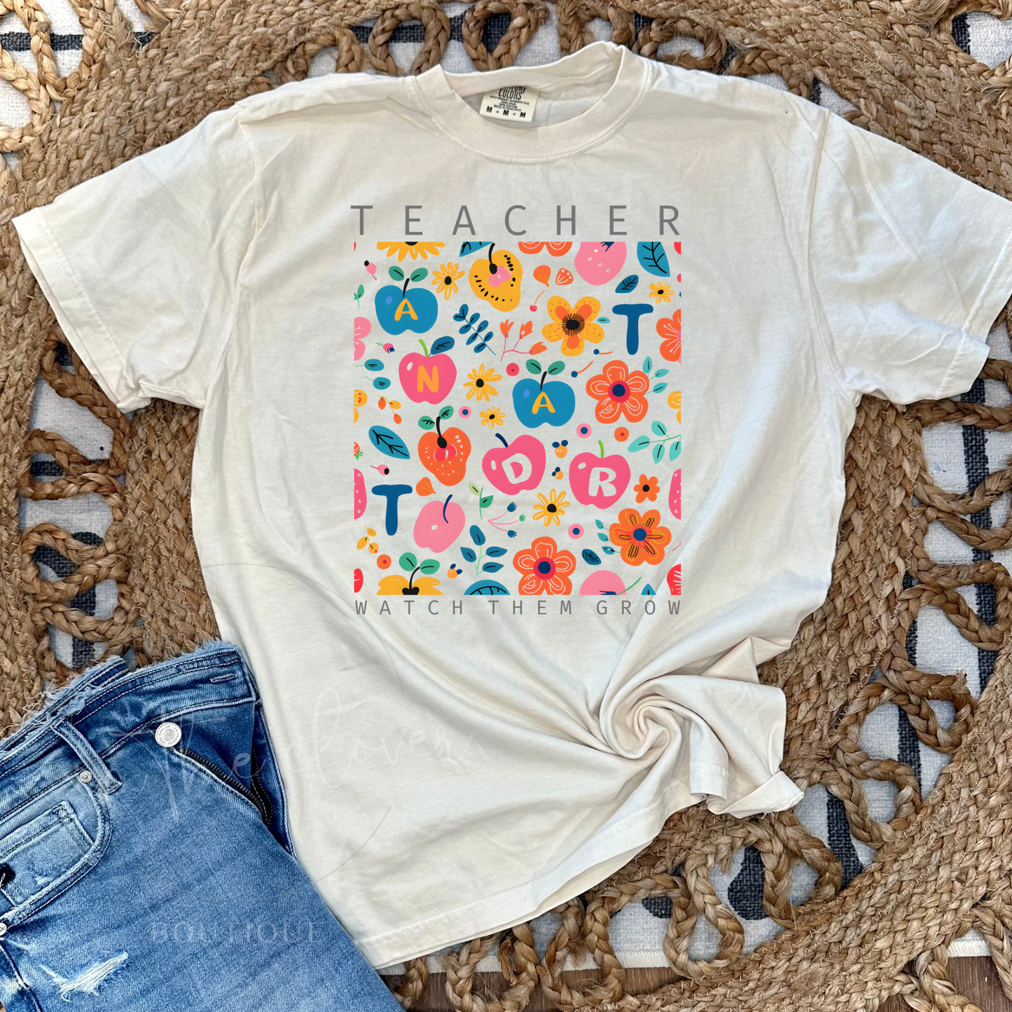 TEACHER WATCH THEM GROW - IVORY TEE