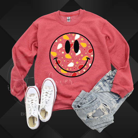 SMILEY ARROWHEAD - HEATHER RED CREWNECK