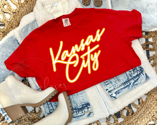 KANSAS CITY SCRIPT RED TEE