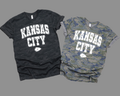 DISTRESSED WHITE KANSAS CITY - CAMO TEE