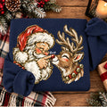Santa & Rudolph Boop - Navy Crewneck