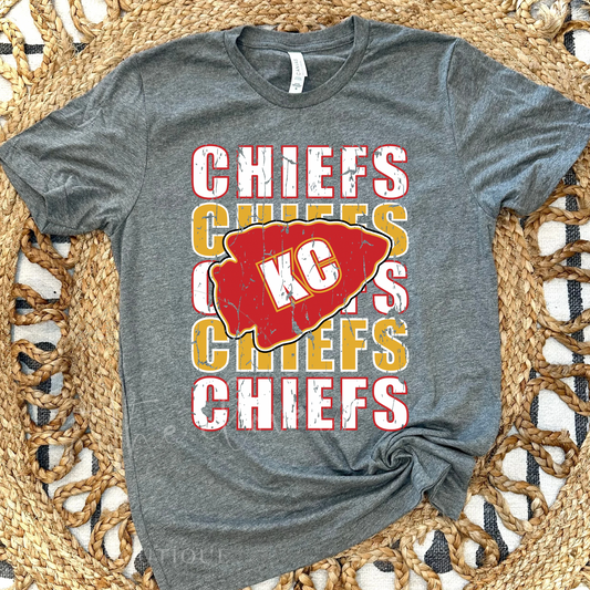 REPEAT CHIEFS RED ARROWHEAD - GREY TEE