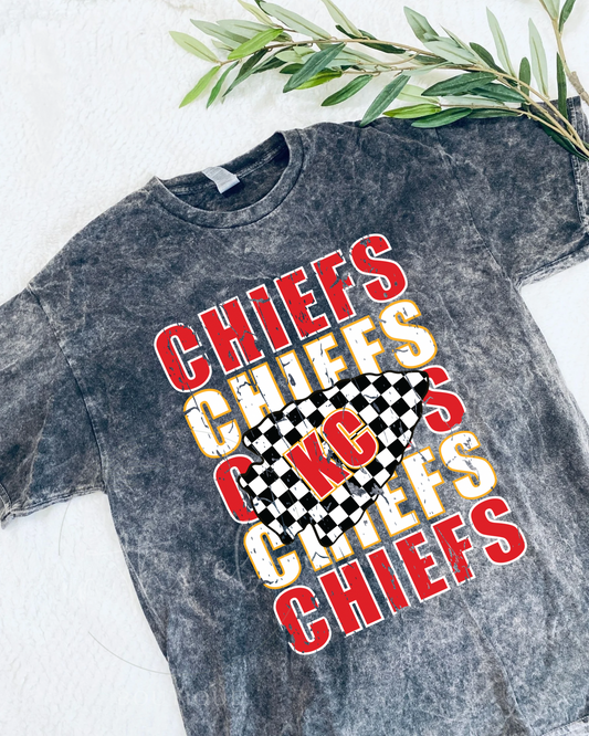 REPEAT CHIEFS CHECKERED ARROWHEAD - MINERAL WASH TEE