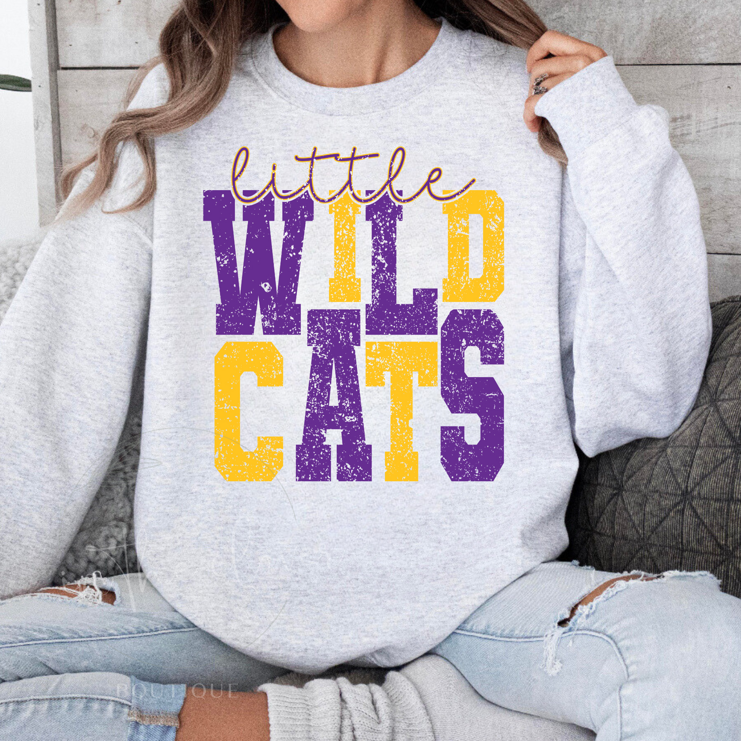 LITTLE WILDCATS BLOCK LETTERS - ASH GREY