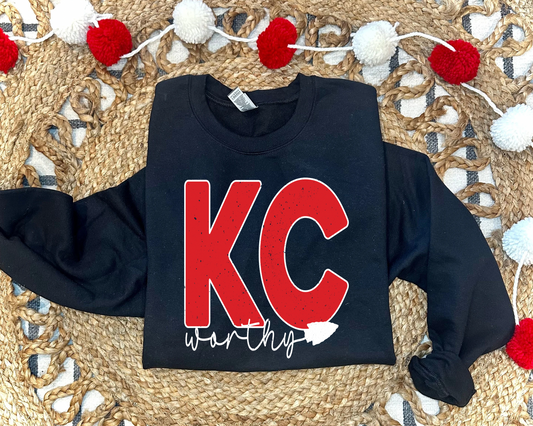 KC WORTHY - BLACK CREWNECK