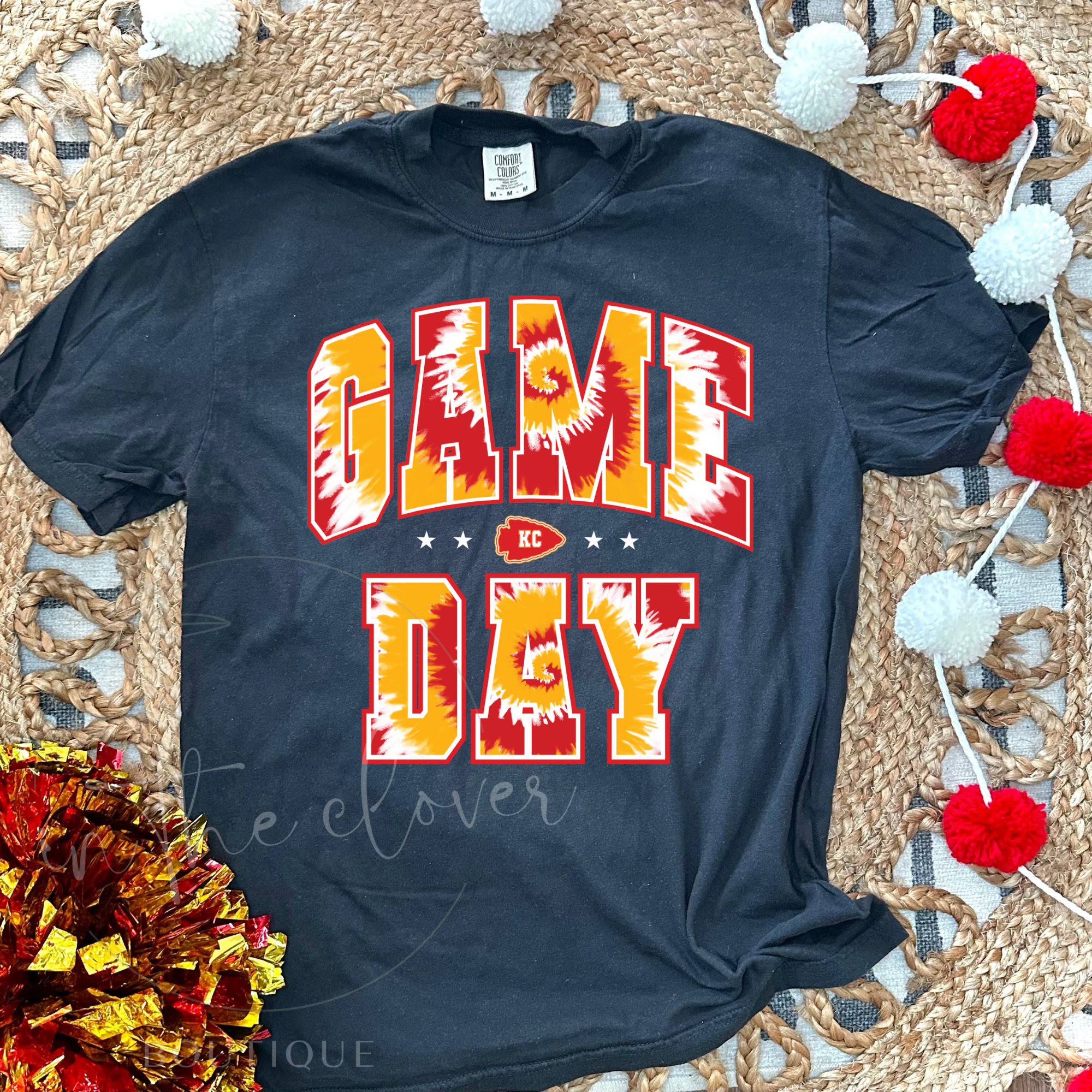 TIE DYE GAME DAY - BLACK TEE