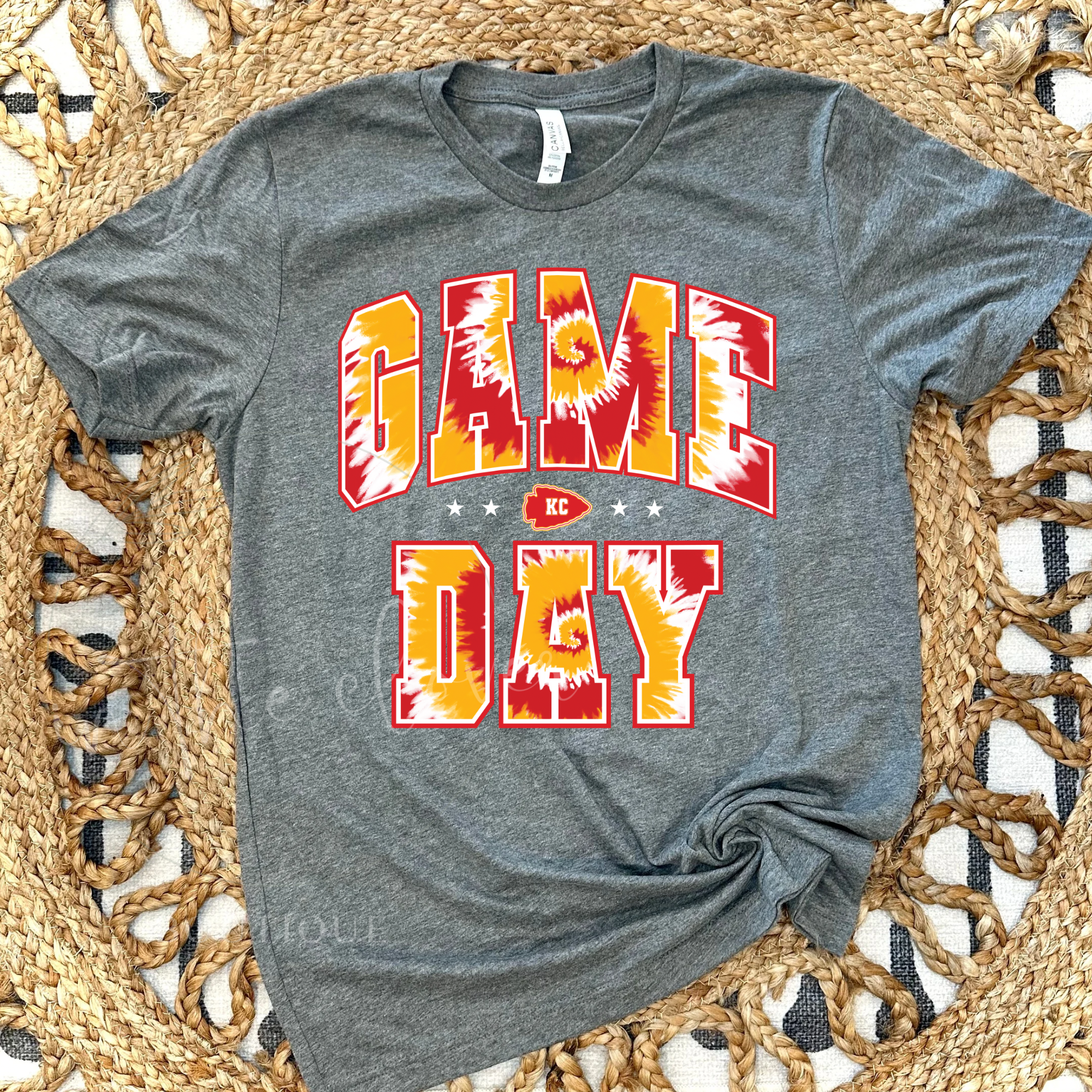 TIE DYE GAME DAY - DEEP HEATHER TEE