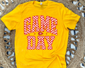 RED CHECKERED GAME DAY KC ARROWHEAD - GOLD TEE