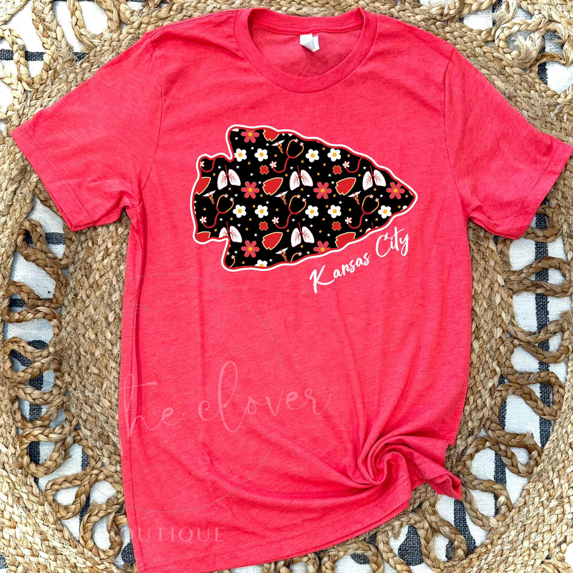 RESPIRATORY THERAPY THEMED ARROWHEAD - RED TEE