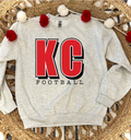 BLOCK KC FOOTBALL - ASH CREWNECK