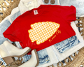 YELLOW CHECKERED KANSAS CITY ARROWHEAD - RED TEE