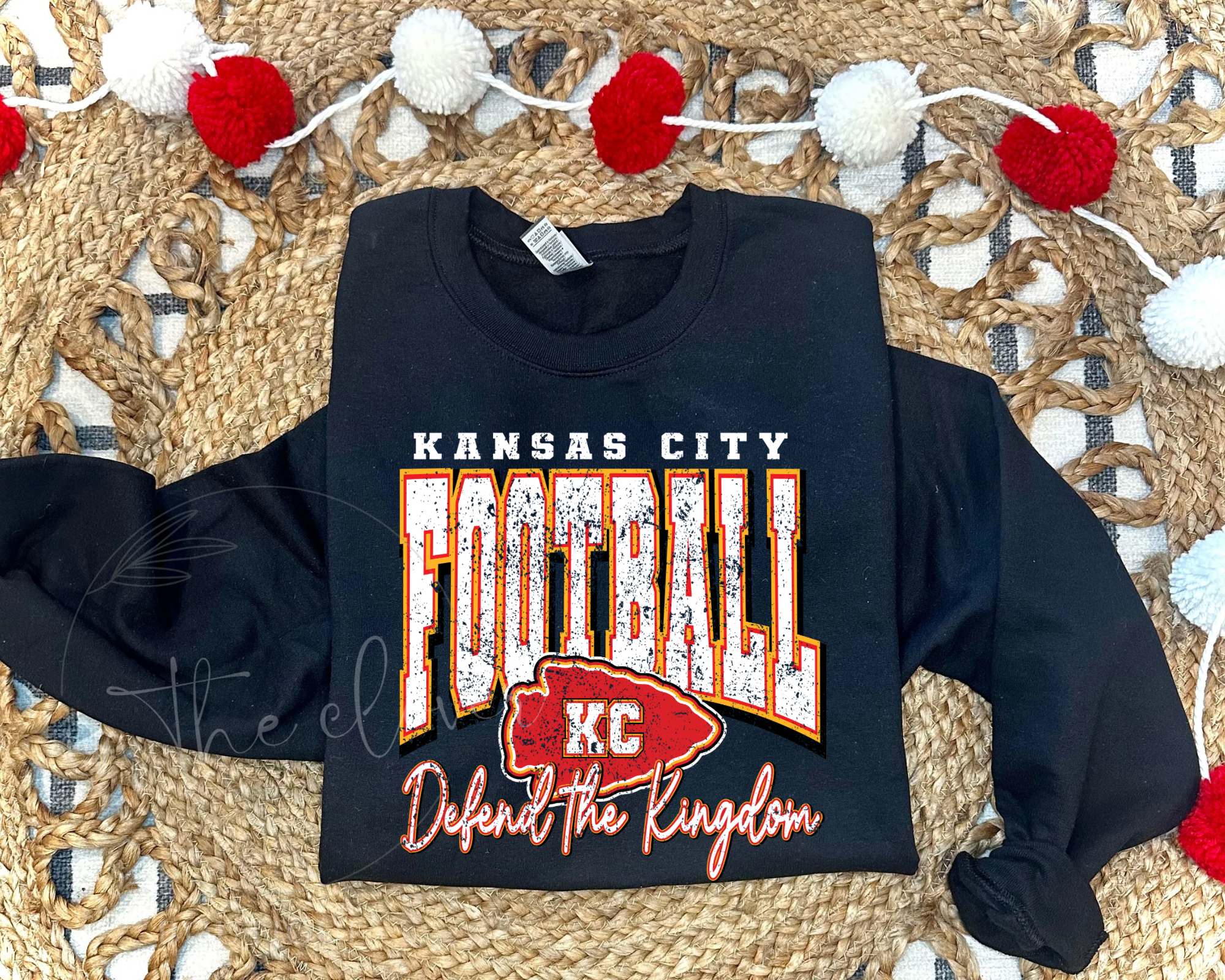 Kansas City Football - Defend the Kingdom - Black Crewneck