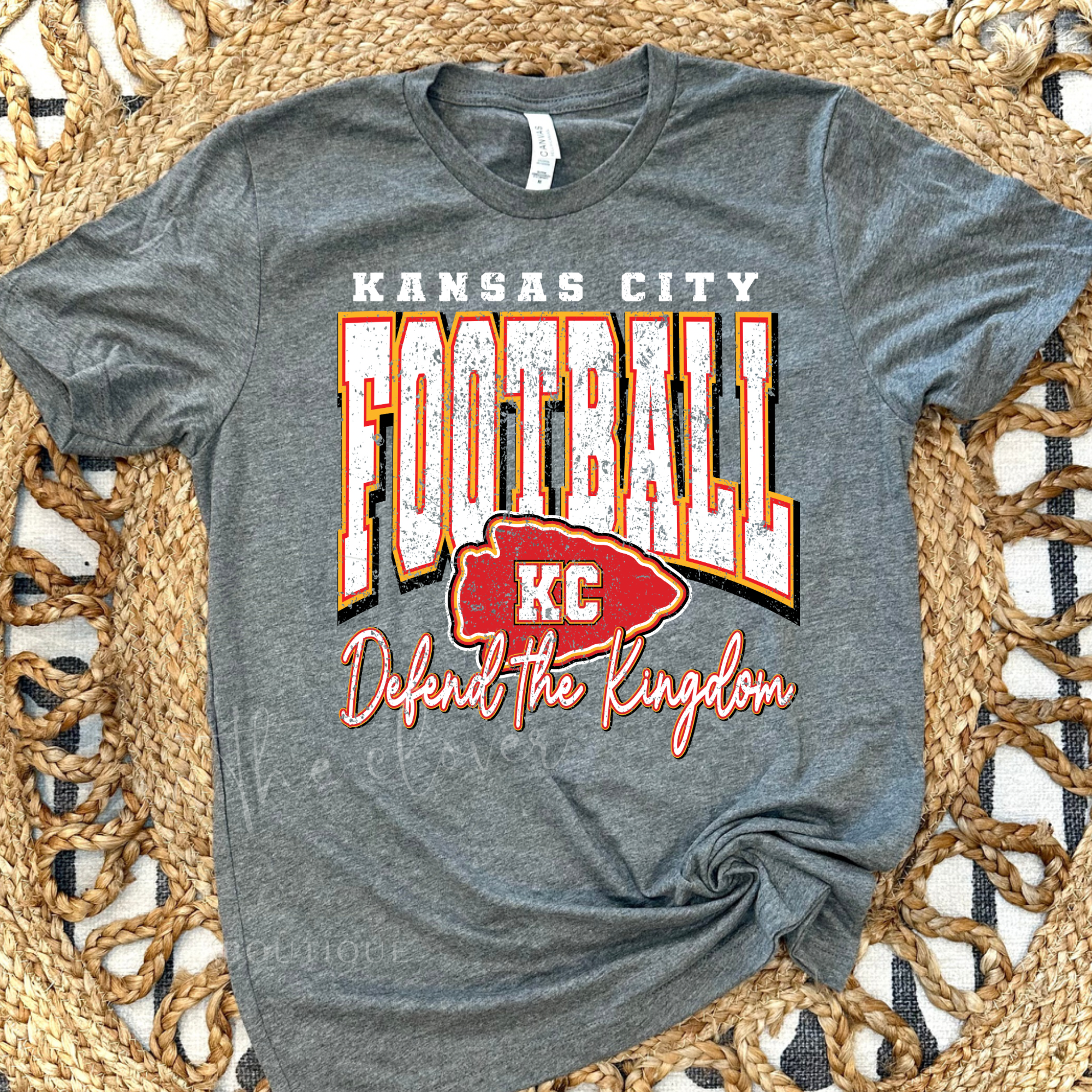 Kansas City Football - Defend the Kingdom - Deep Heather Tee