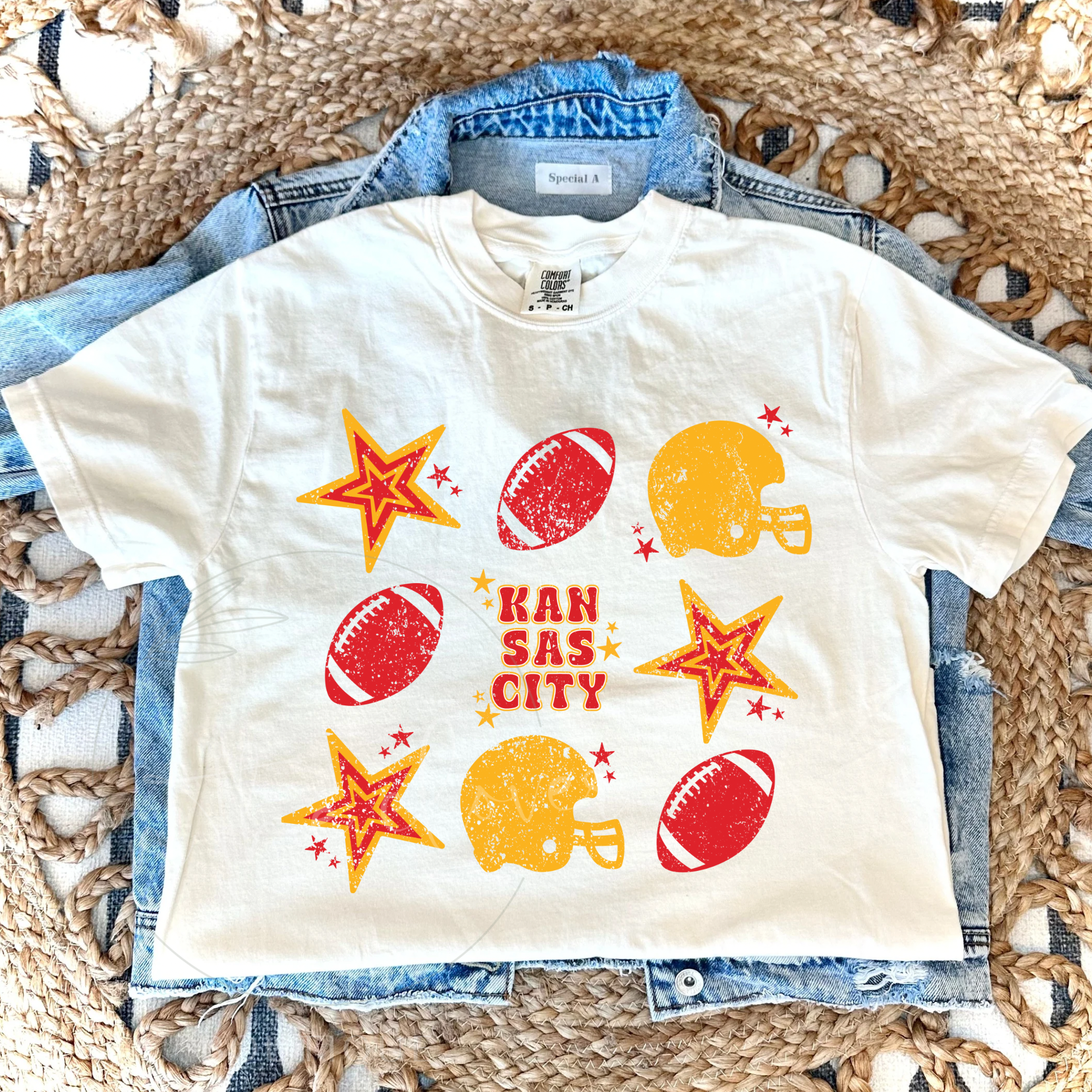 KANSAS CITY FOOTBALL COLLAGE - WHITE TEE