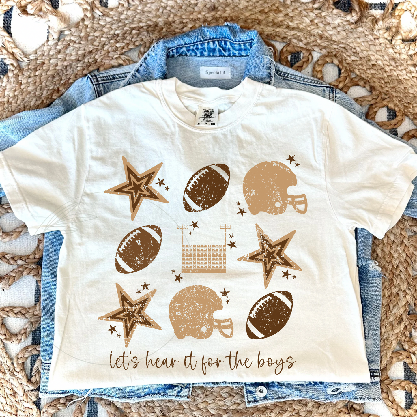 LET'S HERE IT FOR THE BOY COLLAGE - IVORY TEE