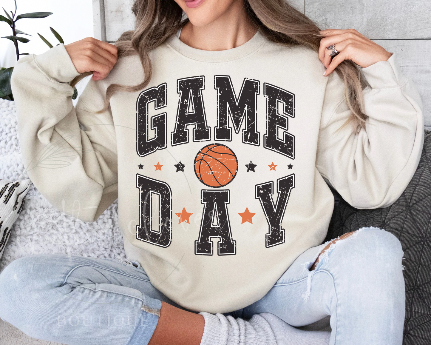 VARISTY BASKETBALL GAME DAY - SAND CREWNECK