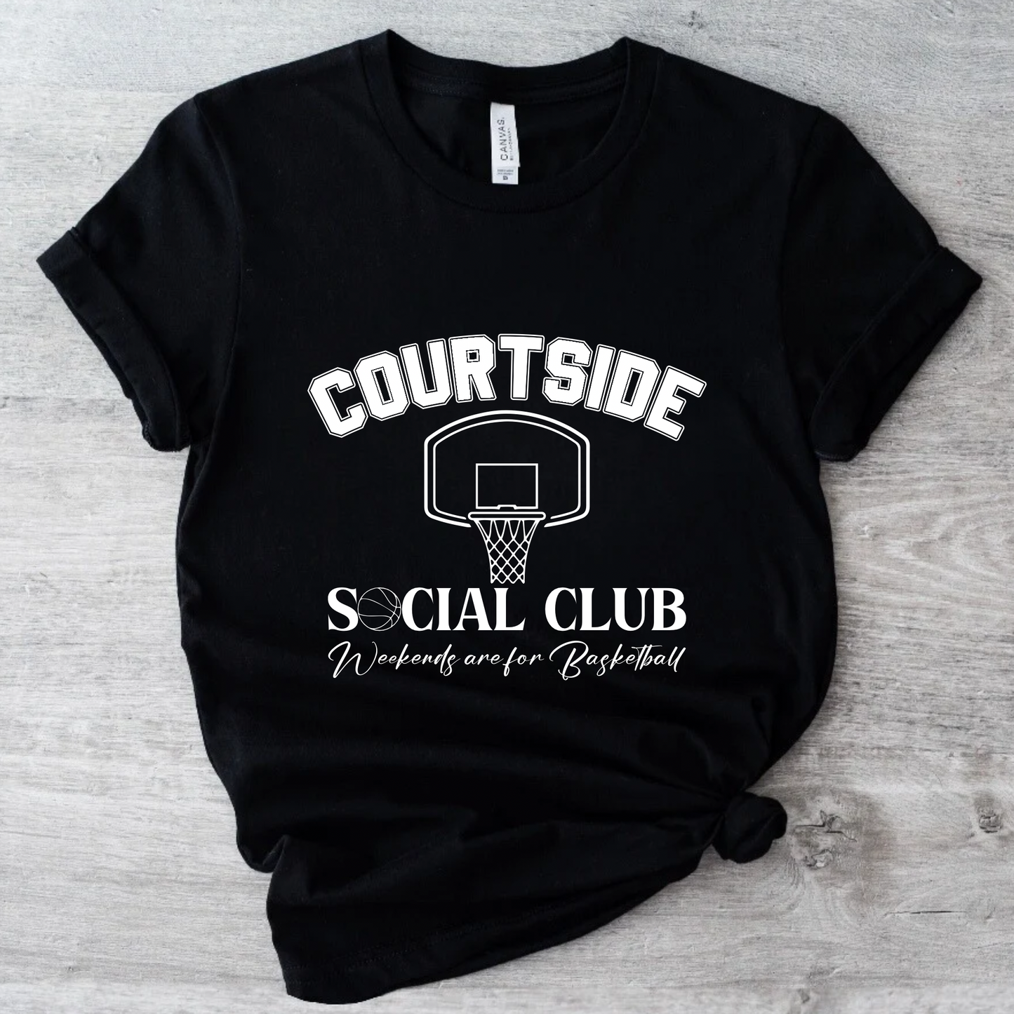 BASKETBALL COURTSIDE SOCIAL CLUB - BLACK TEE