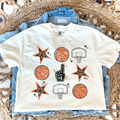 BASKETBALL COLLAGE - IVORY TEE