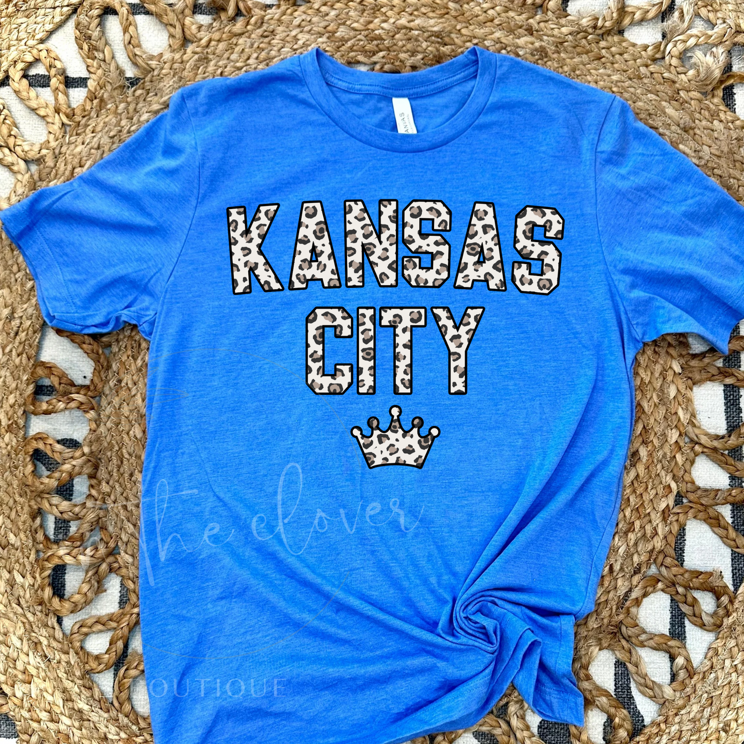 LEOPARD KANSAS CITY BASEBALL - ROYAL BLUE TEE