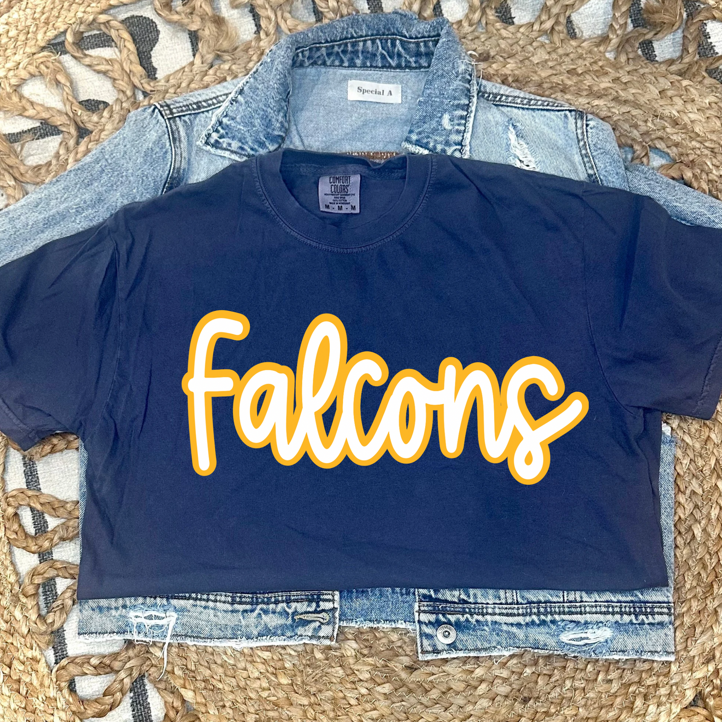 FALCONS SCRIPT - NAVY TEE