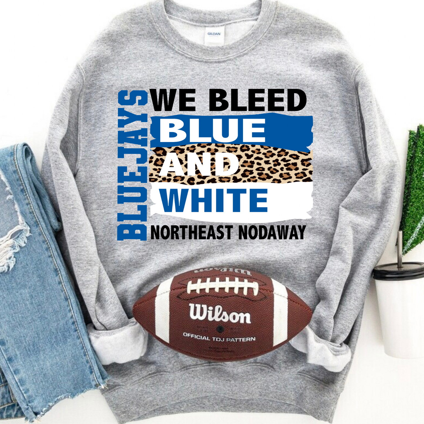 BLUEJAYS WE BLEED - GREY CREWNECK