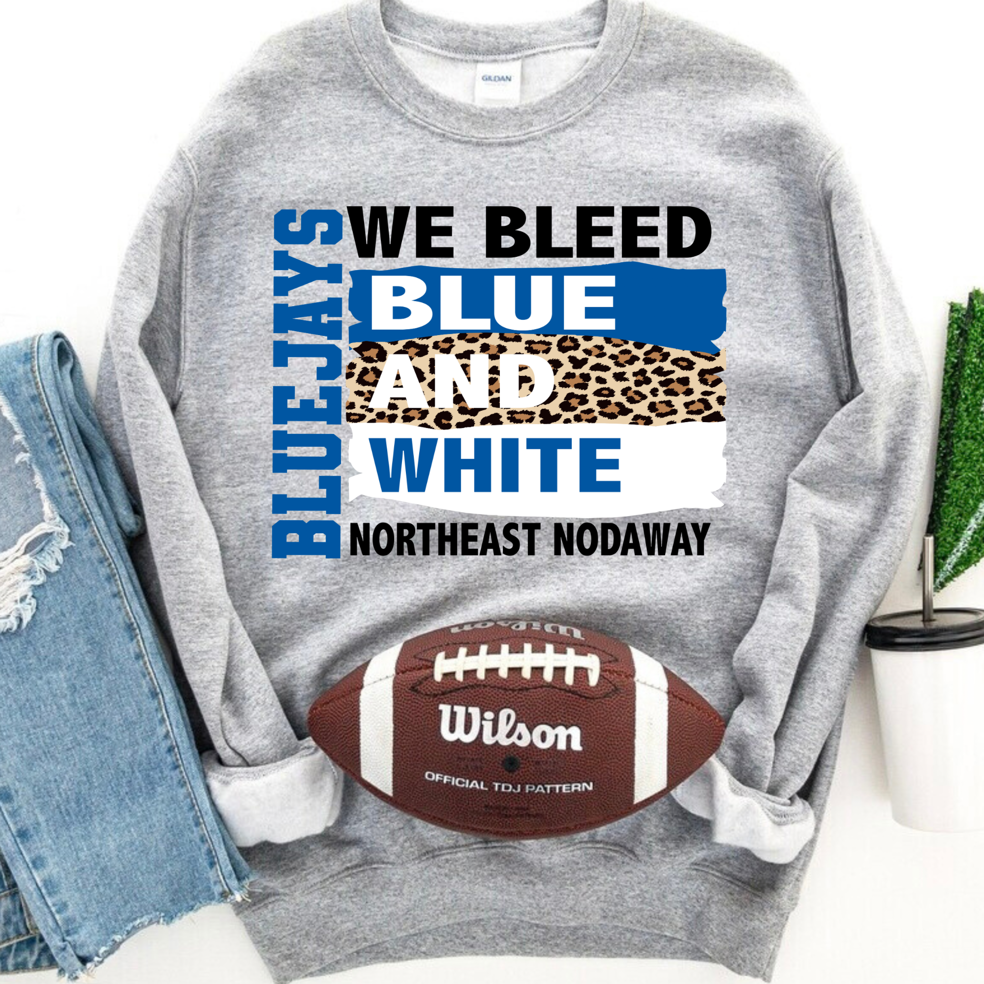 BLUEJAYS WE BLEED - GREY CREWNECK