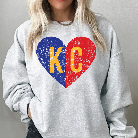 SPLIT HEART KC - ASH CREWNECK