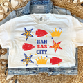 KANSAS CITY BASEBALL & FOOTBALL COLLAGE - WHITE TEE