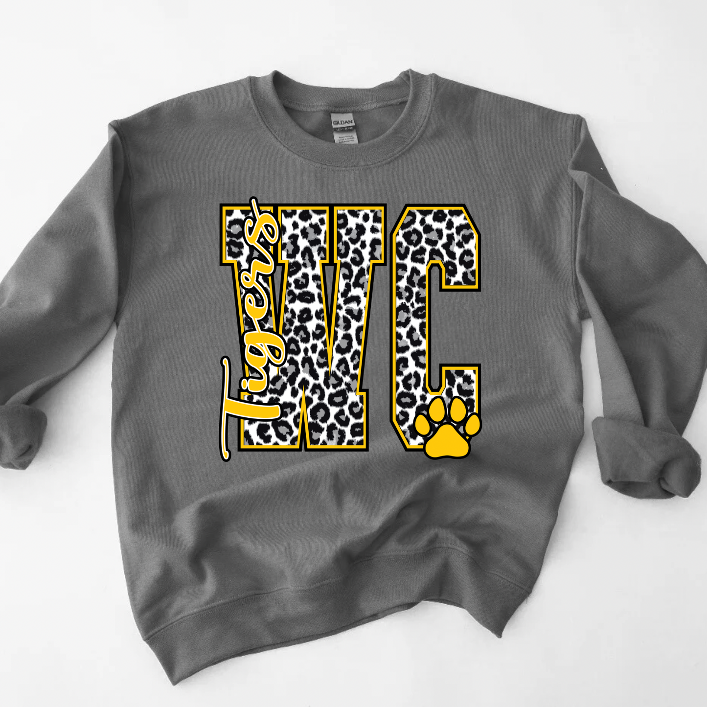 Tigers Leopard Block Letter with Mascot