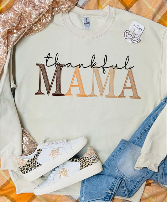 THANKFUL MAMA - SAND CREWNECK