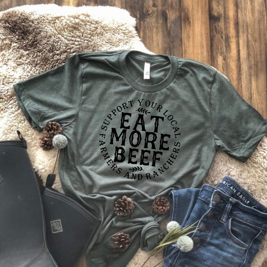 Eat More Beef - Heather Forest Green Tee