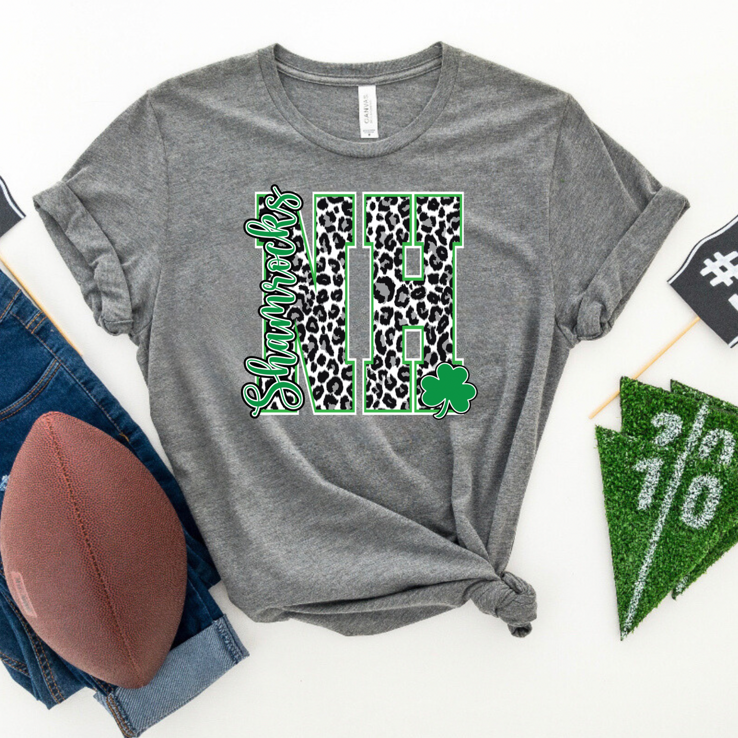 North Harrison Leopard Block Letter with Mascot Tee