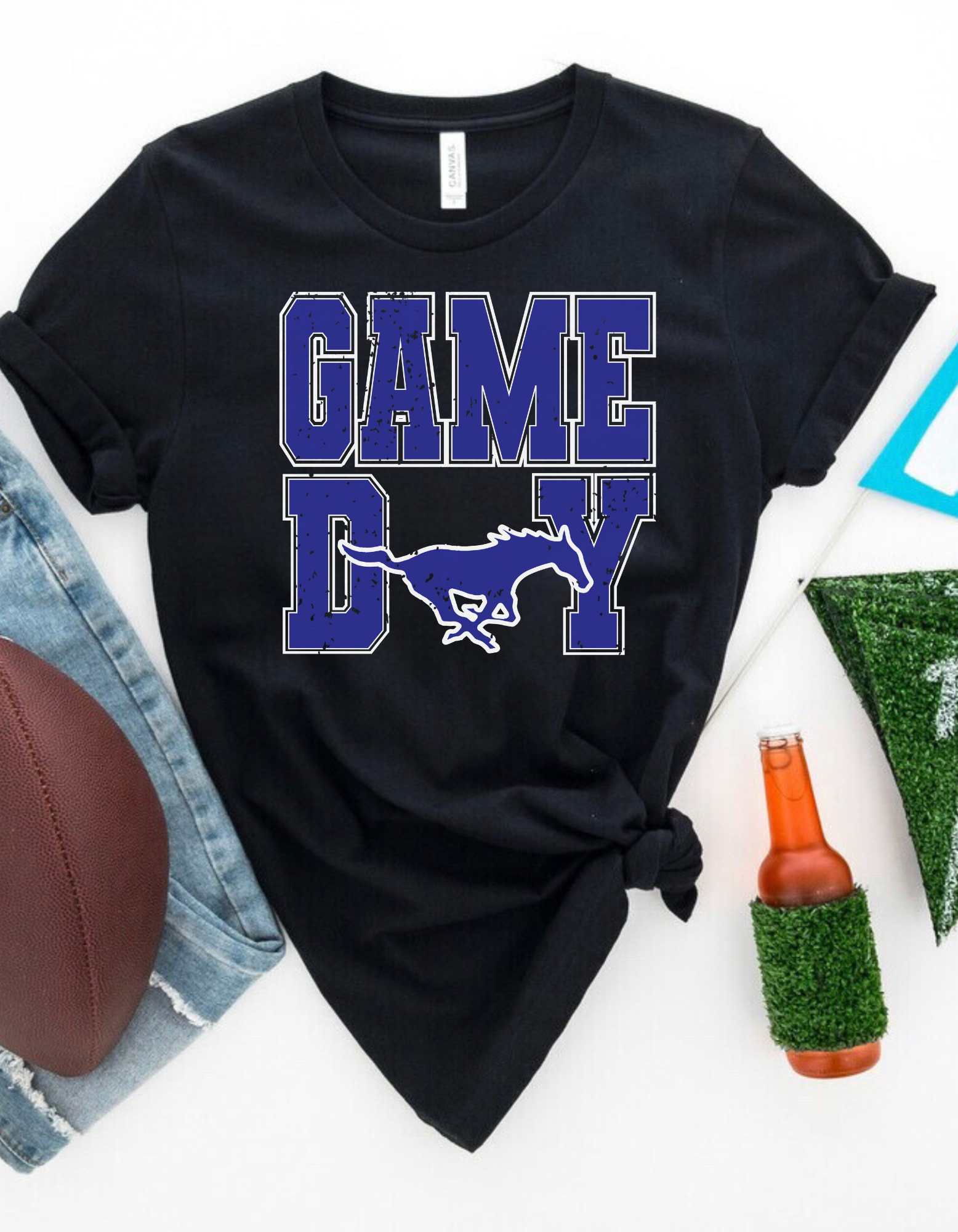 North Nodaway Distressed Game Day Black Tee